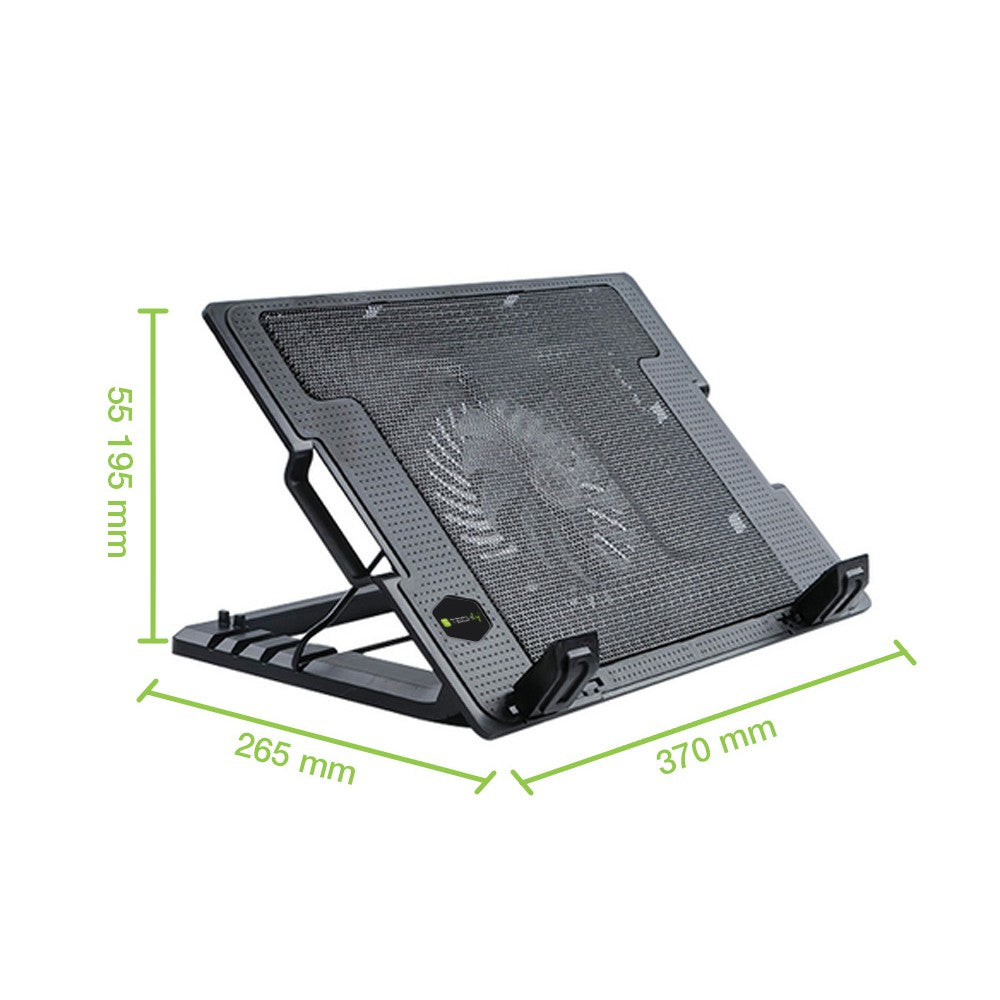 Techly ICOOL-CP12TY système de refroidissement pour ordinateurs portables 43,9 cm (17.3") 1400 tr/min Noir