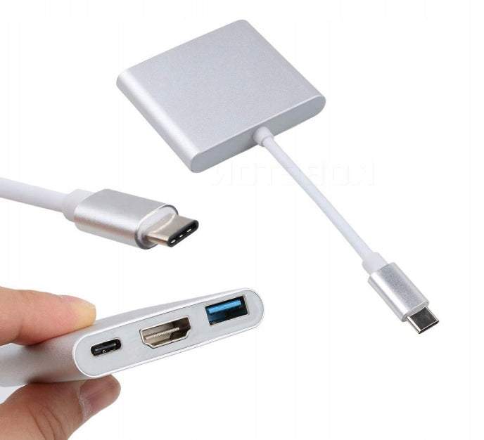 Adaptateur 3-en-1 MHL, hub USB-C 3.1, HDMI 4K, MHL, Power Delivery 100 W pour MacBook DEX, Zenwire BYL-2008N