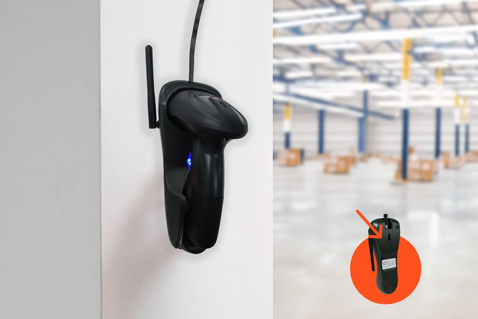 Lecteur de codes-barres EAN avec station d'accueil USB sans fil 1D Zenwire W903
