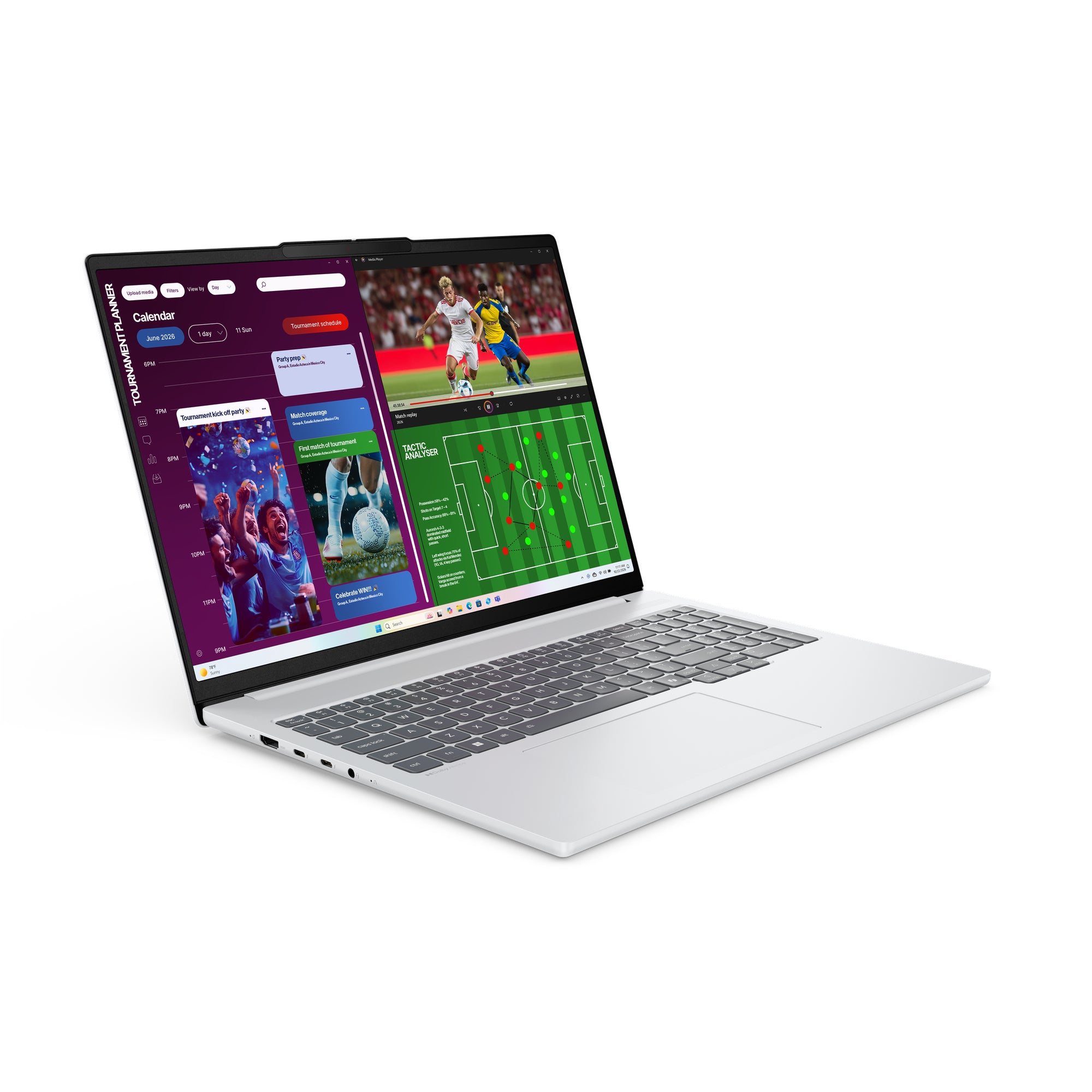 Lenovo IdeaPad Pro 5 16IPH11 Copilot+ PC Intel Core Ultra 9 386H Ordinateur portable 40,6 cm (16") 2.8K 32 Go LPDDR5x-SDRAM 1 To SSD NVIDIA GeForce RTX 5060 Wi-Fi 7 (802.11be) Windows 11 Pro Allemand Blanc