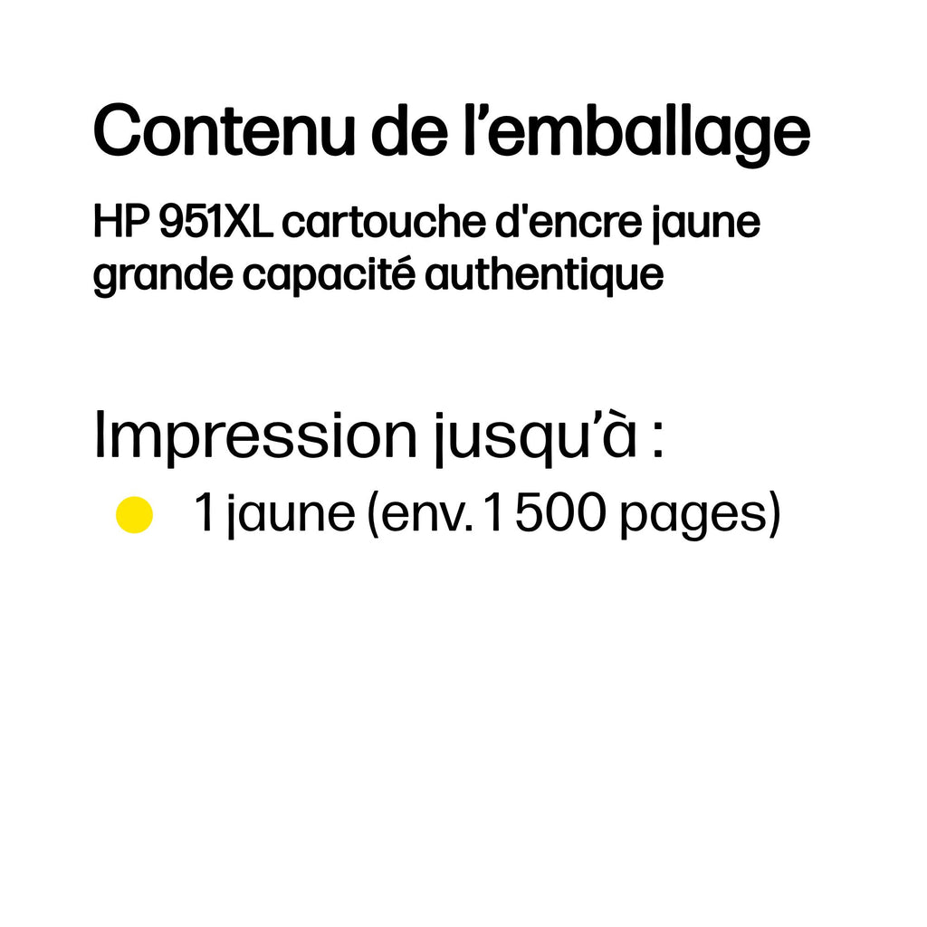 HP 951XL cartouche d'encre jaune grande capacité authentique