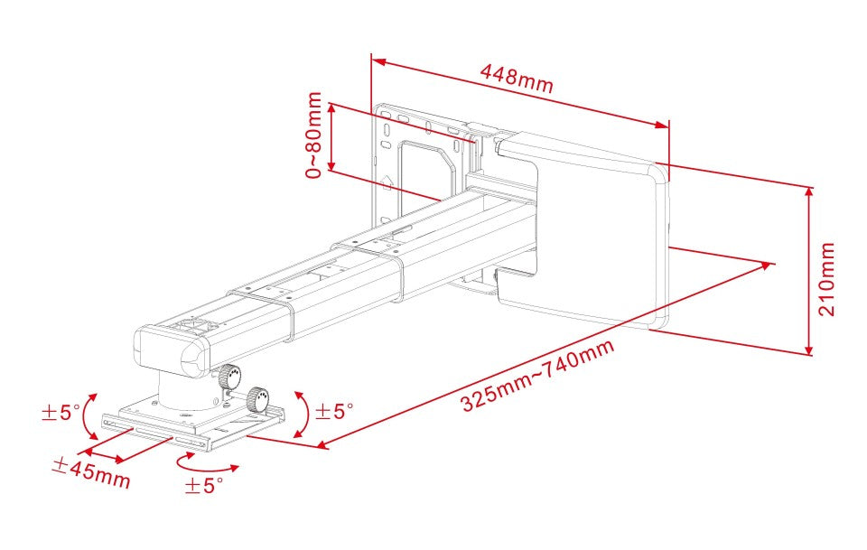 Support Mural pour Projecteur Multibrackets 9833, Blanc