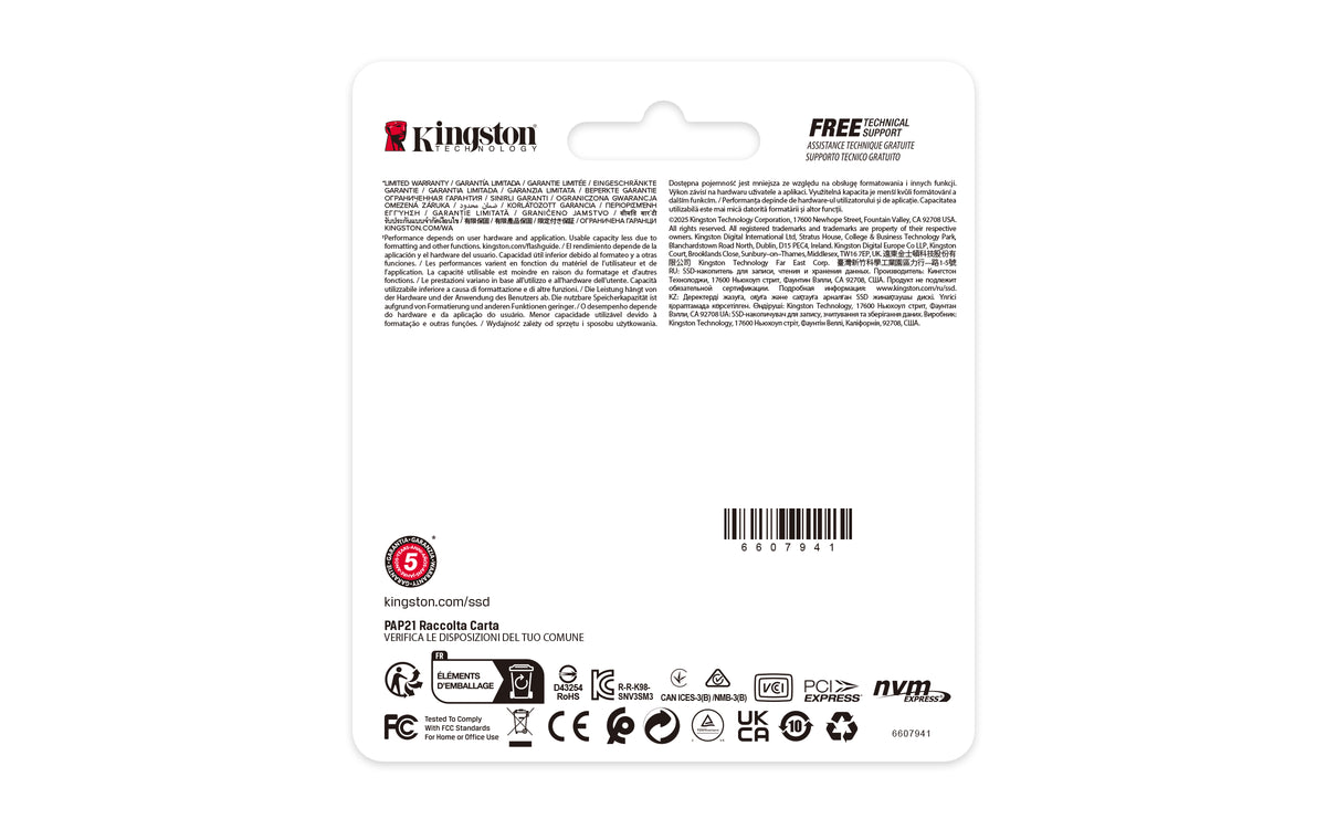Kingston Technology NV3 2000 Go SSD M.2 2230 NVMe PCIe 4.0