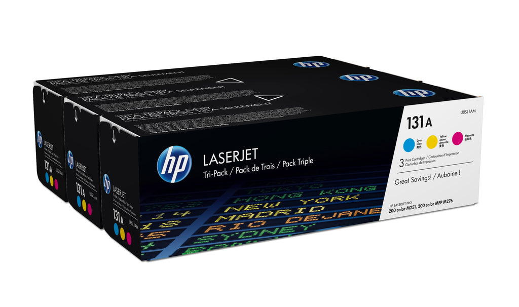 HP Lot de 3 toners authentiques cyan/magenta/jaune LaserJet 131A