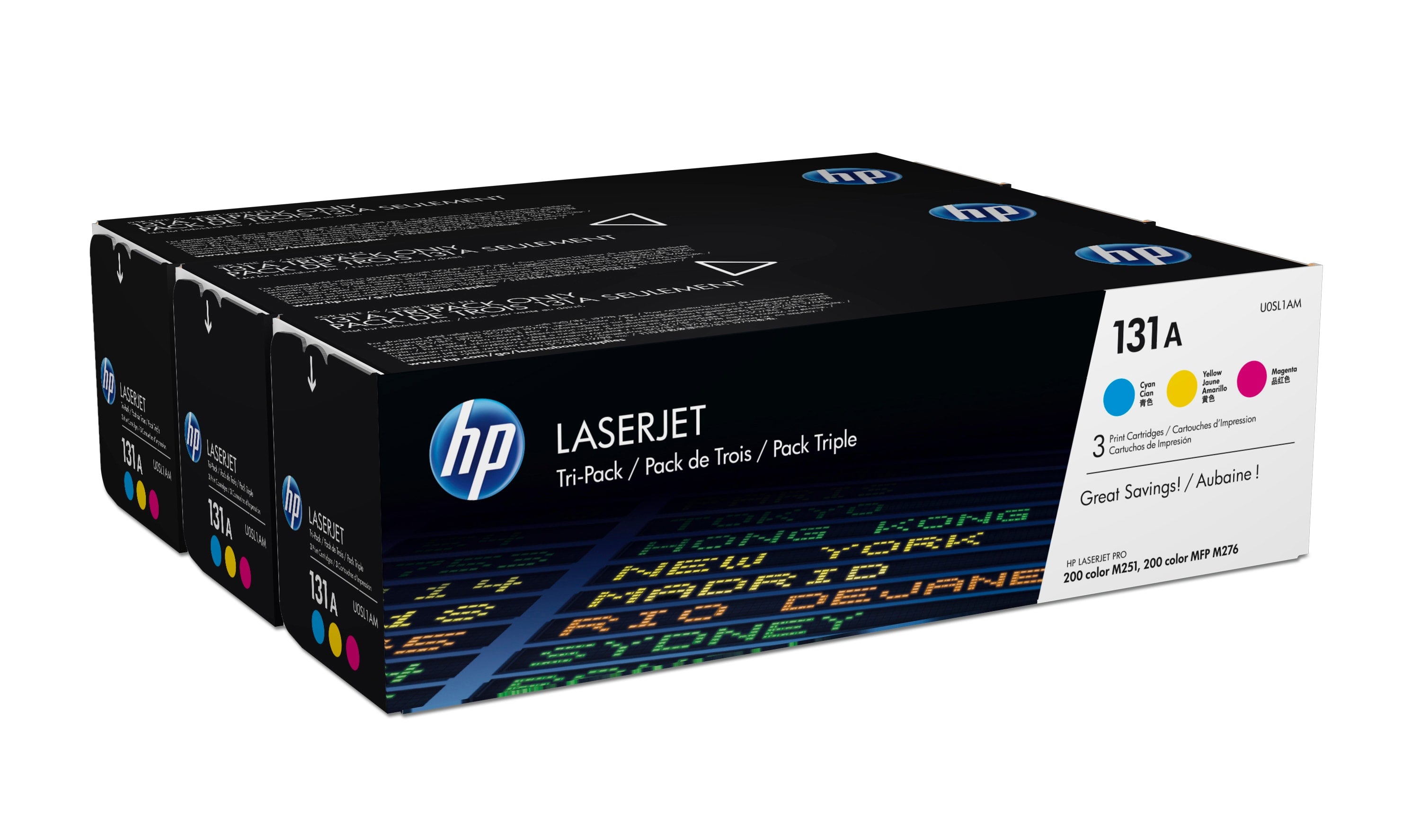 HP Lot de 3 toners authentiques cyan/magenta/jaune LaserJet 131A