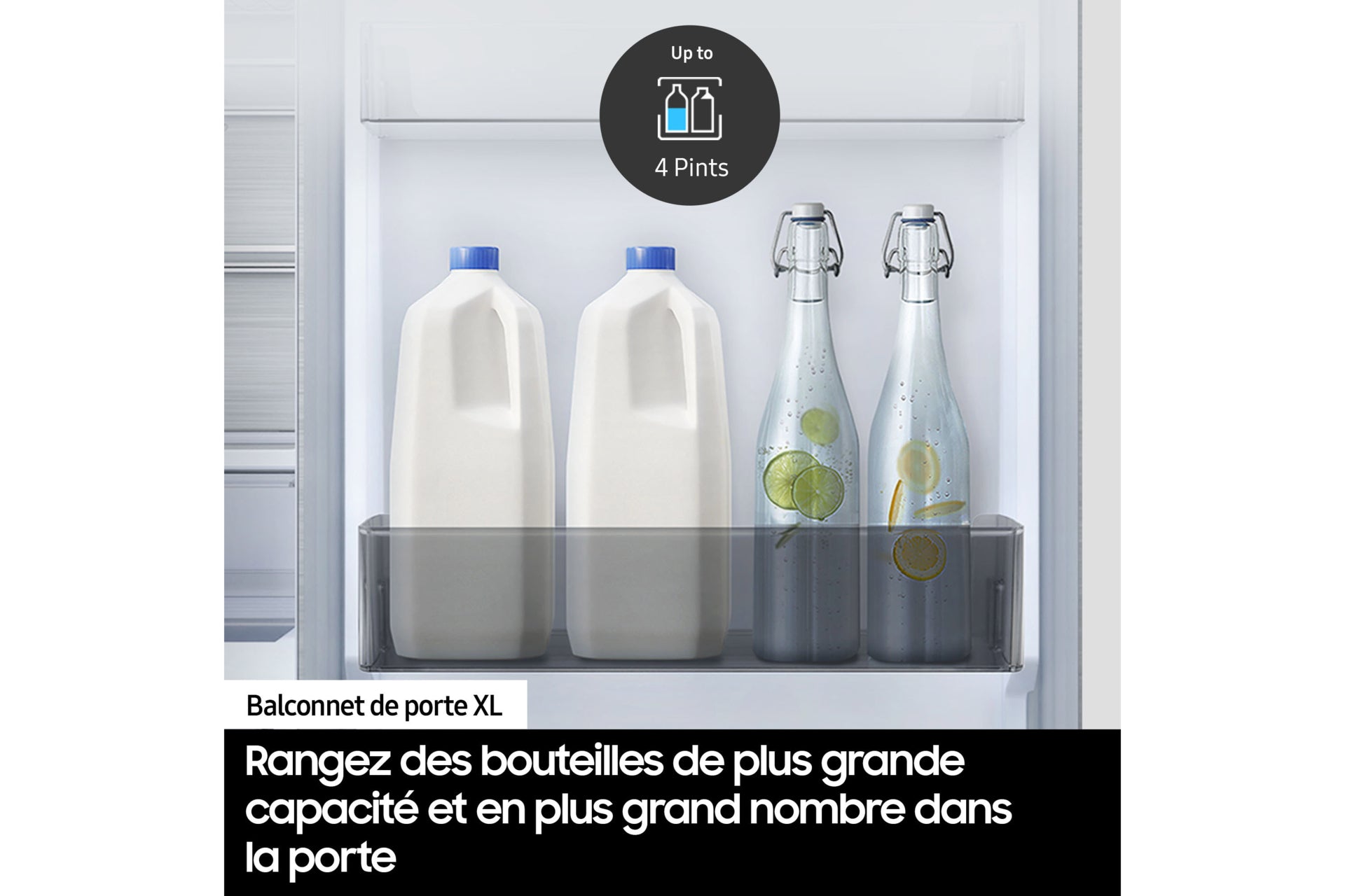 Samsung Réfrigérateur Combiné Bespoke AI - Clayette Porte- 390L - Classe E -RB38C672ESA