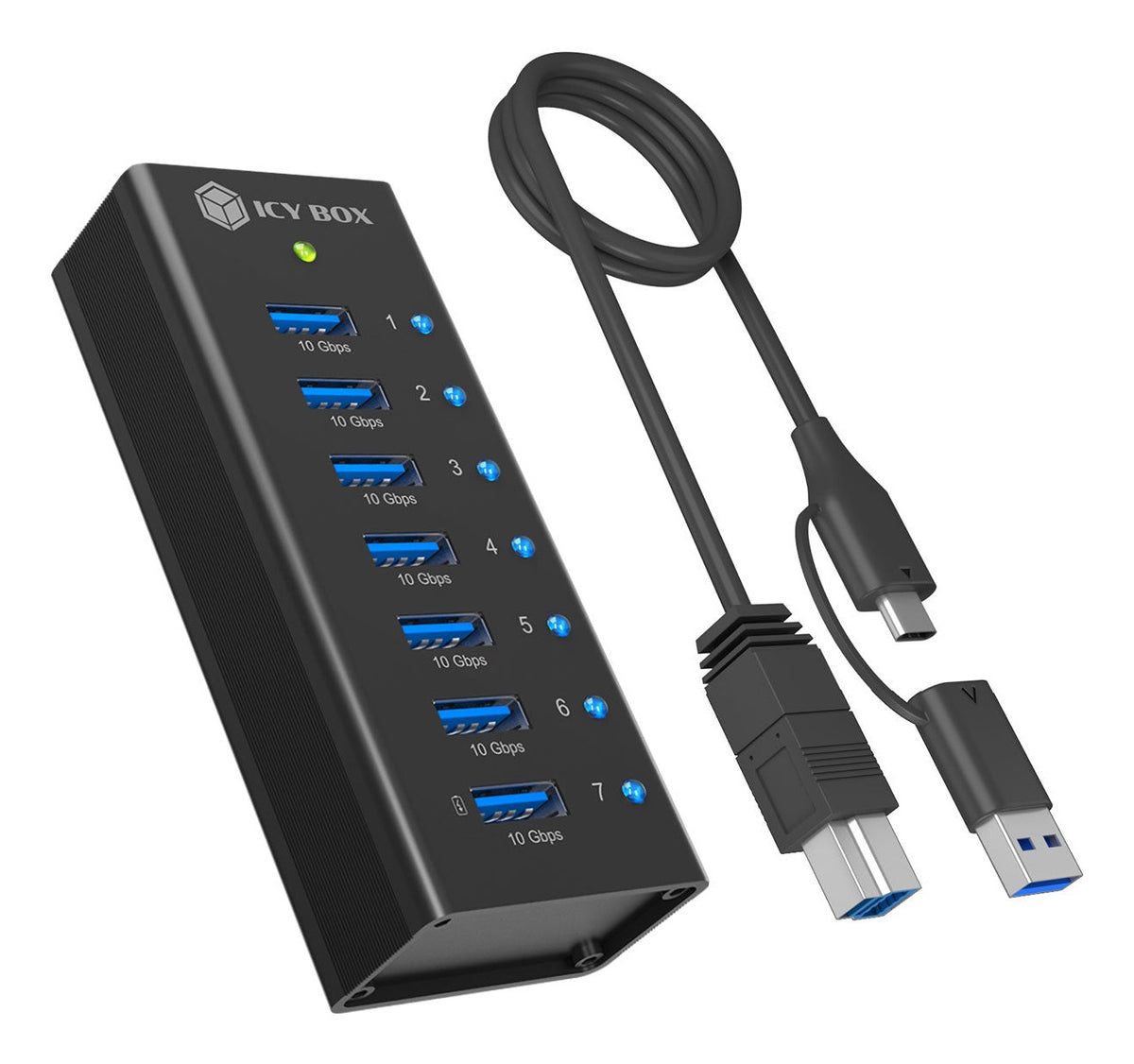 ICY BOX IB-AC618a USB 3.2 Gen 2(3.1 Gen 2) Type-B 10000 Mbit/s Noir