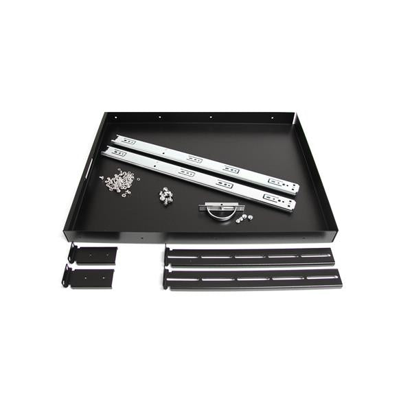 StarTech.com Plateau Coulissant 1U pour Clavier pour Montage en Rack de Serveur - 25 kg - Tiroir Coulissant en Acier de 55,8 cm de Profondeur pour Rack d'Equipement AV, Réseau 19"