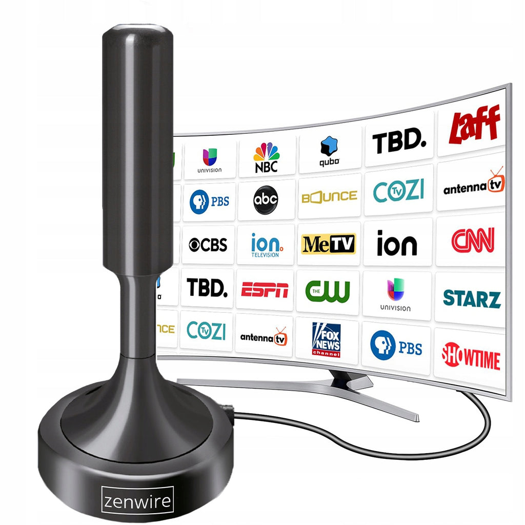 Antenne TV terrestre d'intérieur DVBT2 HEVC H.265 puissante 5 m Zenwire HDAT20