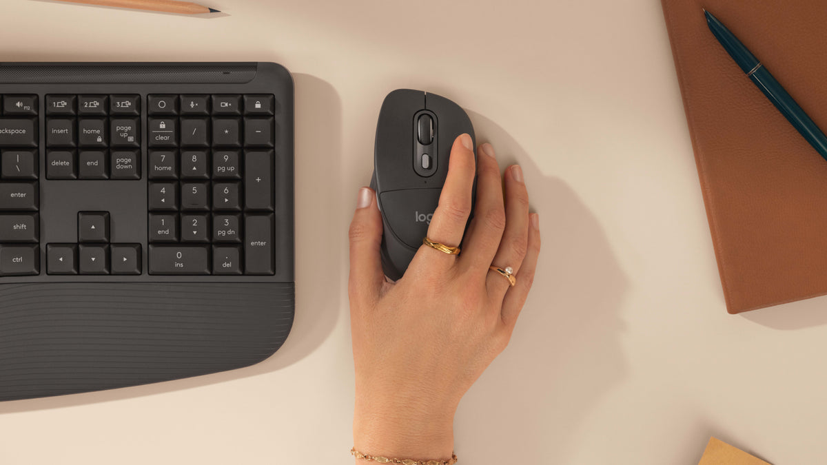 Logitech Signature Comfort Plus Combo MK880 Sæt med mus og tastatur Pressestempel Trådløs Tysk