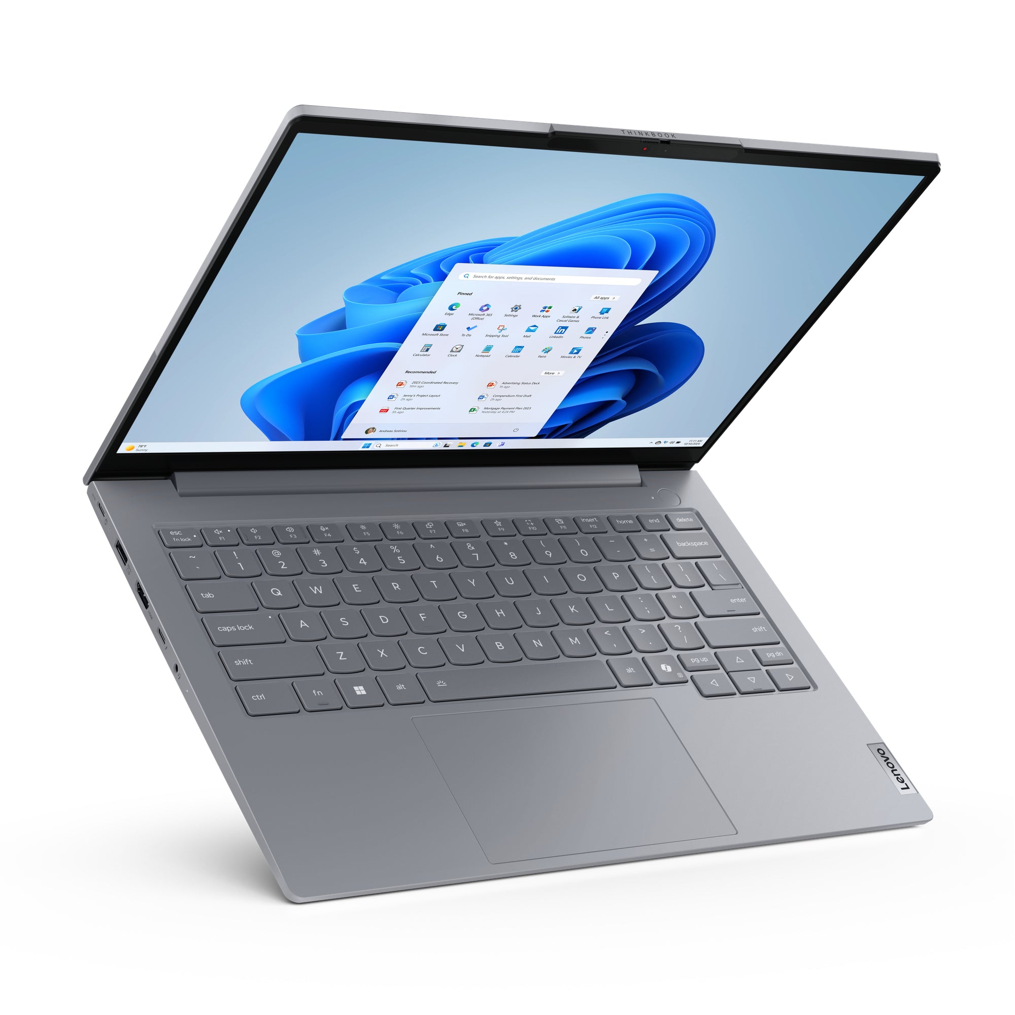 Lenovo ThinkBook 14 G8 IAL Intel Core Ultra 5 135H Ordinateur portable 35,6 cm (14") WUXGA 16 Go DDR5-SDRAM 512 Go SSD Wi-Fi 6E (802.11ax) Windows 11 Pro Nordique Gris
