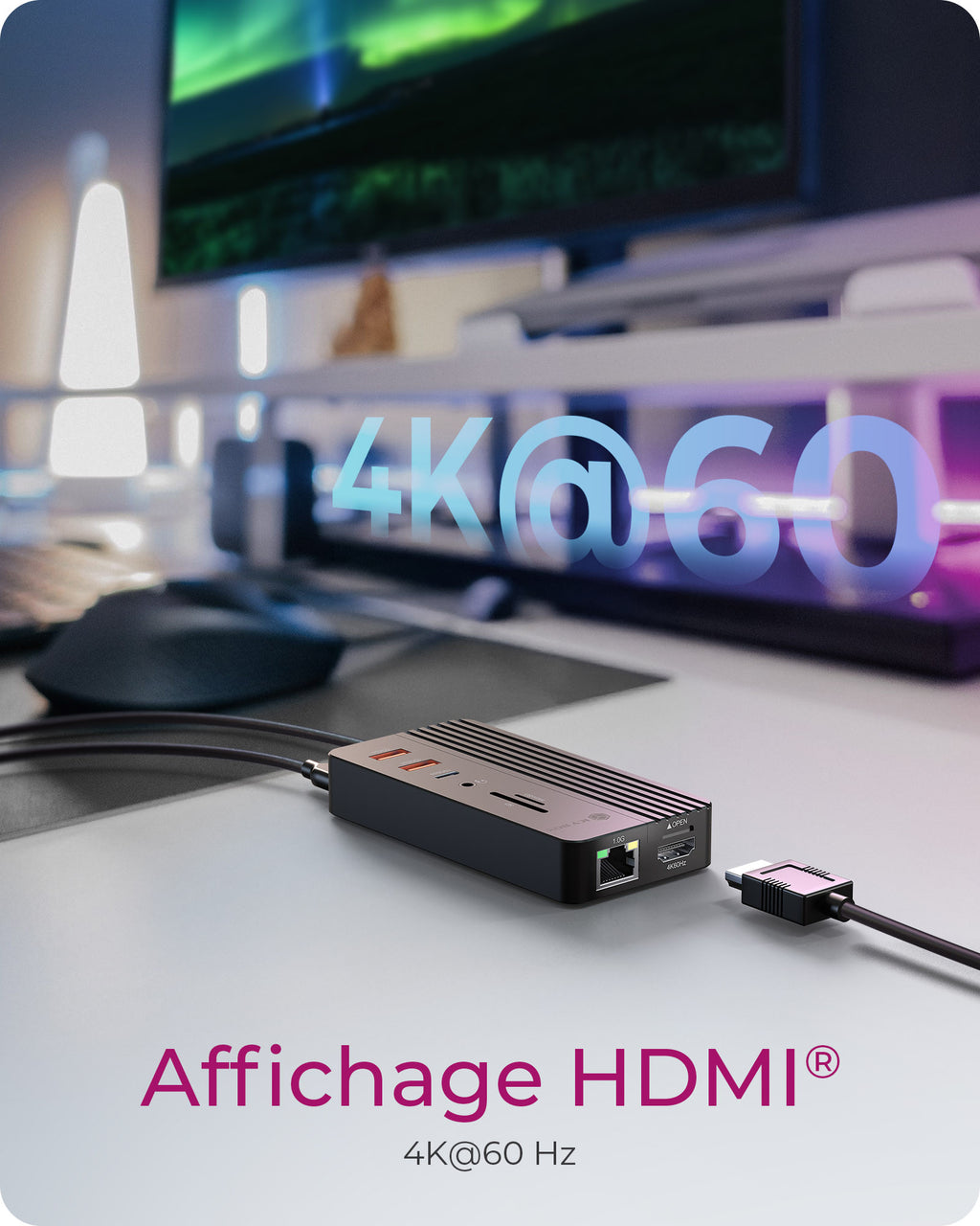 ICY BOX IB-DK4072M-CU31 USB 3.2 Gen 2 (3.1 Gen 1) Type-C Noir