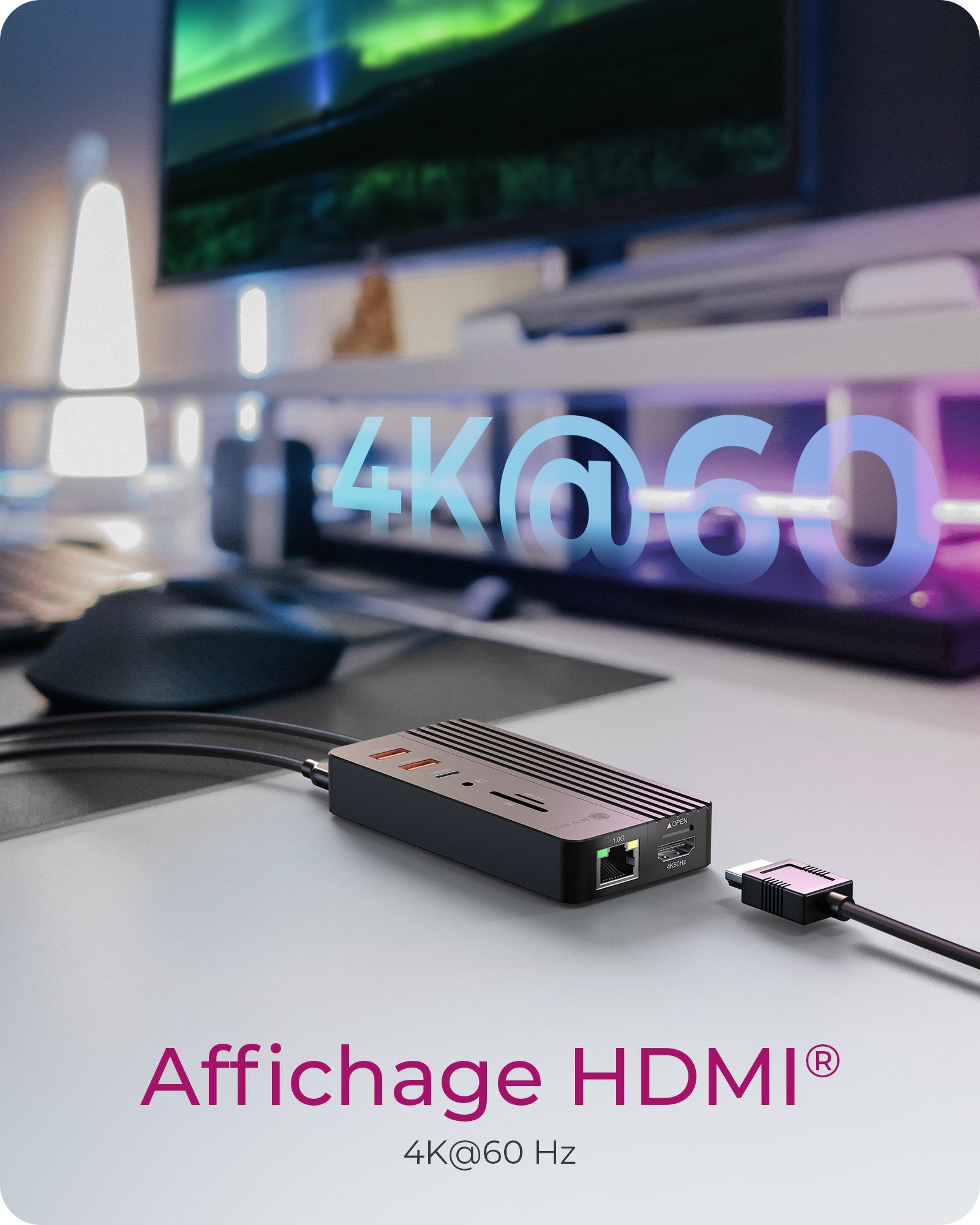 ICY BOX IB-DK4072M-CU31 USB 3.2 Gen 2 (3.1 Gen 1) Type-C Noir