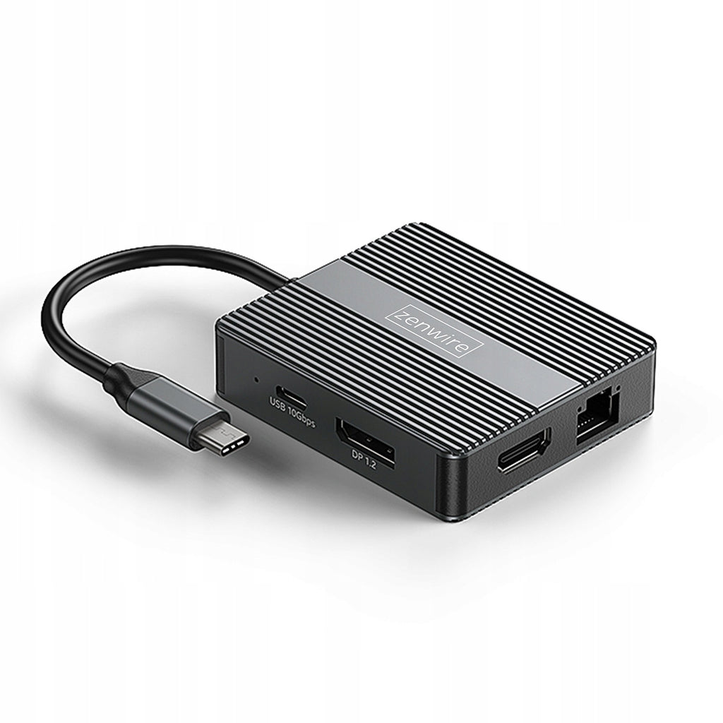 Hub USB-C 7-en-1 : adaptateur USB 3.0, HDMI 4K 60 Hz, DisplayPort, Gigabit RJ-45 1000 M, Zenwire BS-HP706