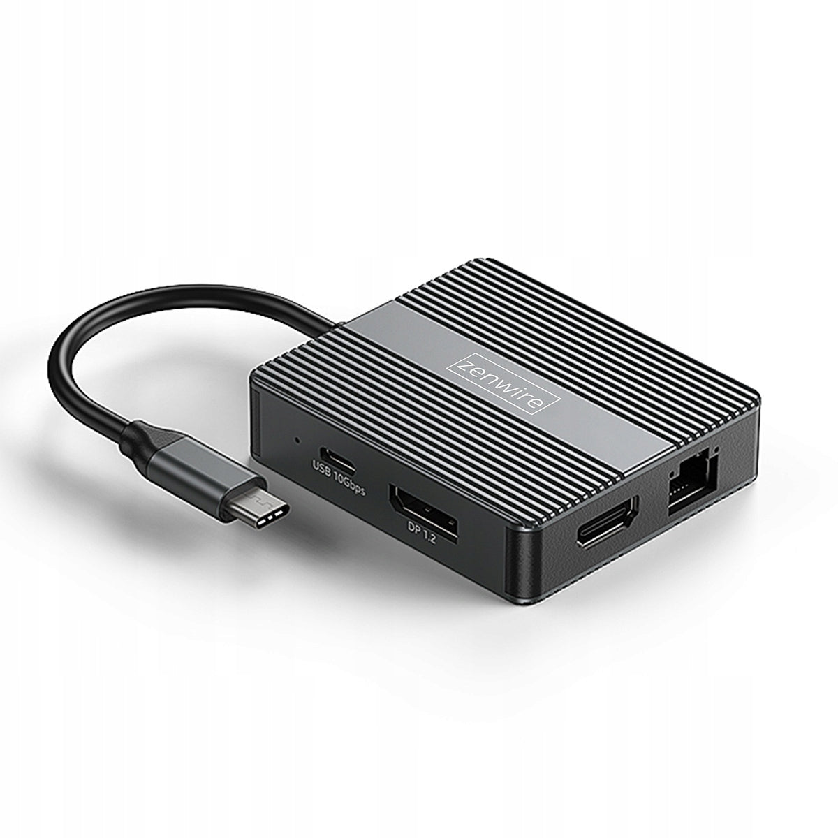 Hub USB-C 7-en-1 : adaptateur USB 3.0, HDMI 4K 60 Hz, DisplayPort, Gigabit RJ-45 1000 M, Zenwire BS-HP706
