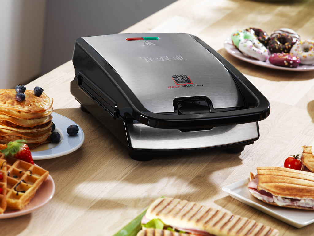 Tefal Snack Collection SW857D gaufrier et appareil à croque-monsieur Acier inoxydable