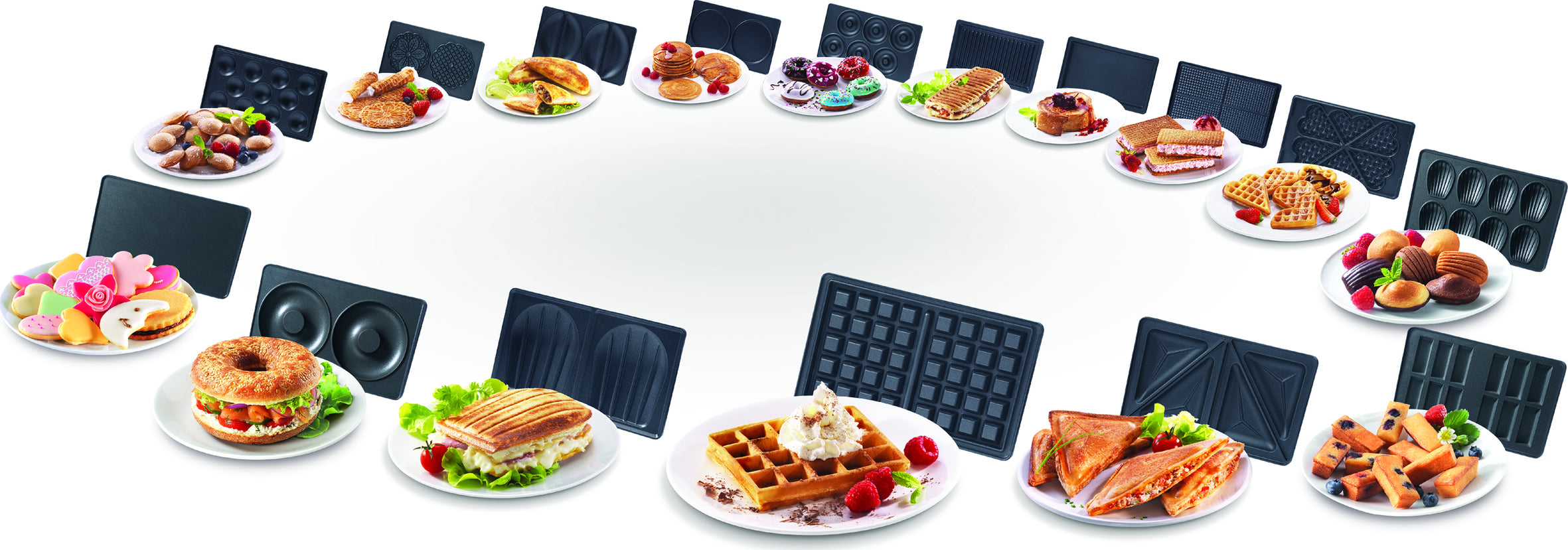 Tefal Snack Collection SW857D gaufrier et appareil à croque-monsieur Acier inoxydable