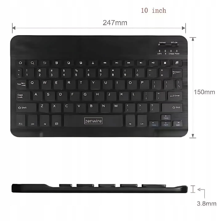 Clavier sans fil Bluetooth 5.0 pour tablette SLIM, universel et portable, Zenwire WLK-620