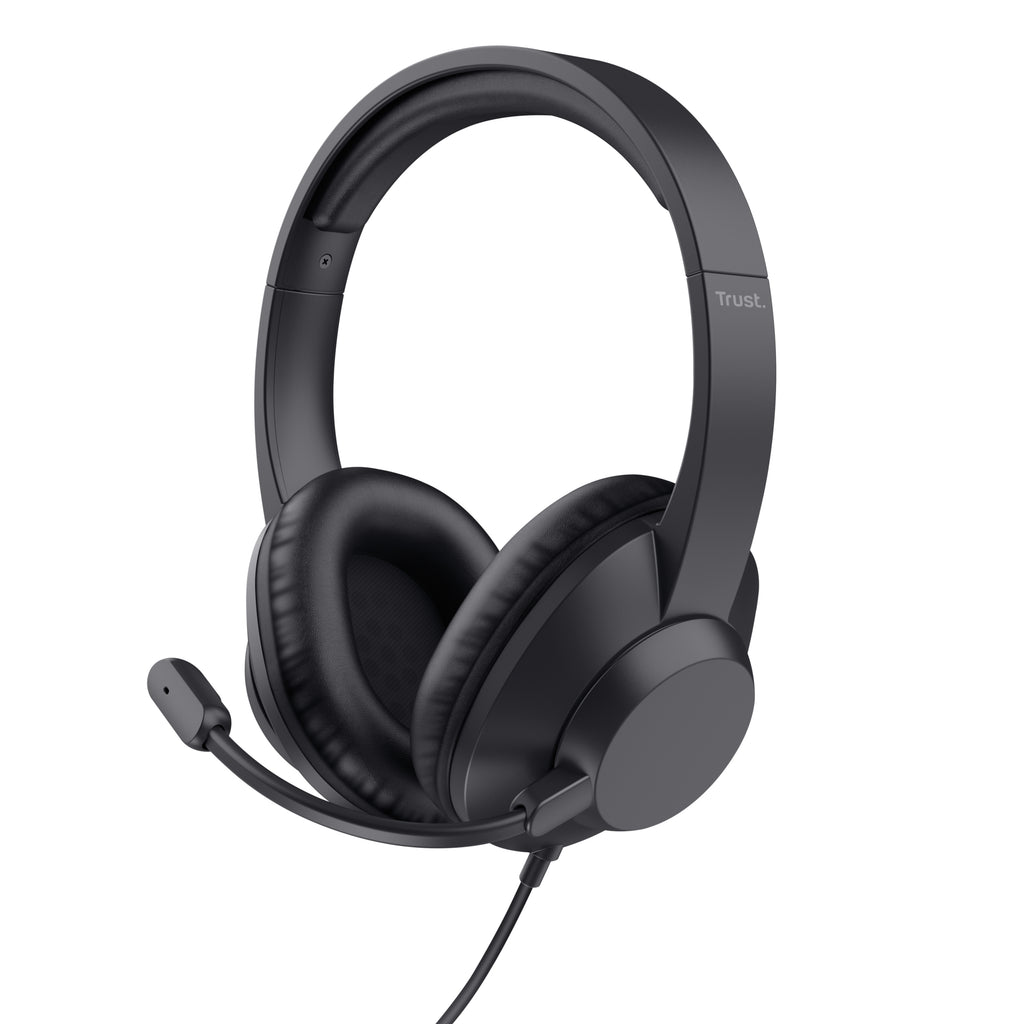 Trust Ayda Max USB Casque Avec fil Arceau Bureau/Centre d'appels USB Type-C / USB Type-A Noir