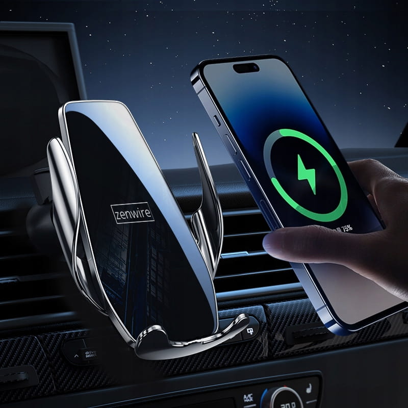 Support de téléphone pour voiture avec chargeur sans fil Zenwire W30 pour pare-brise et grille de ventilation