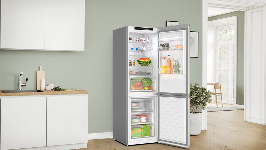 Bosch Bosch Serie 4 KGN362IDF réfrigérateur-congélateur Pose libre 321 L Acier inoxydable