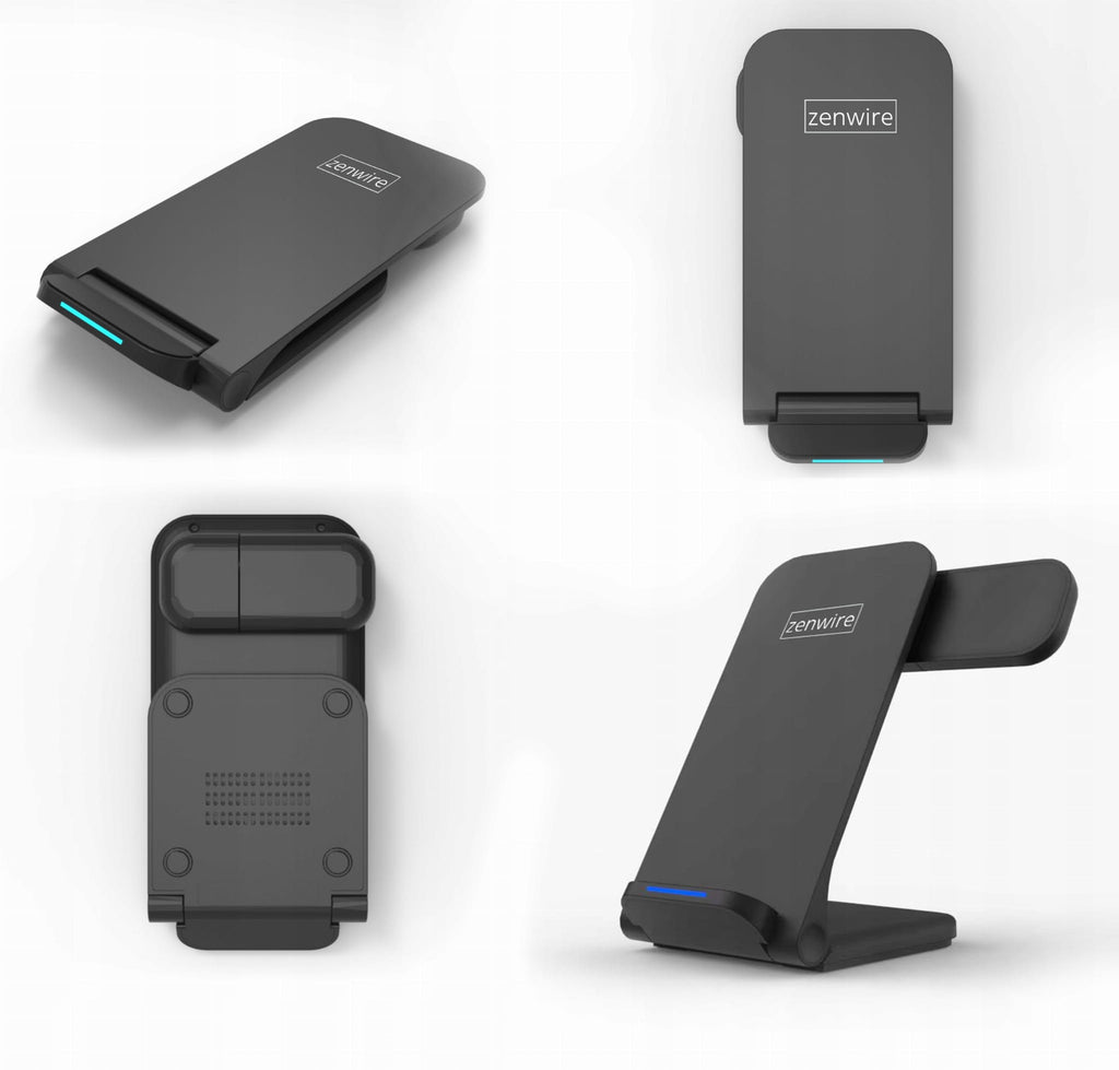 Chargeur sans fil à induction 3-en-1 USB-C pour iPhone, Samsung et Apple Watch, norme Qi, 15 W, Zenwire A11B