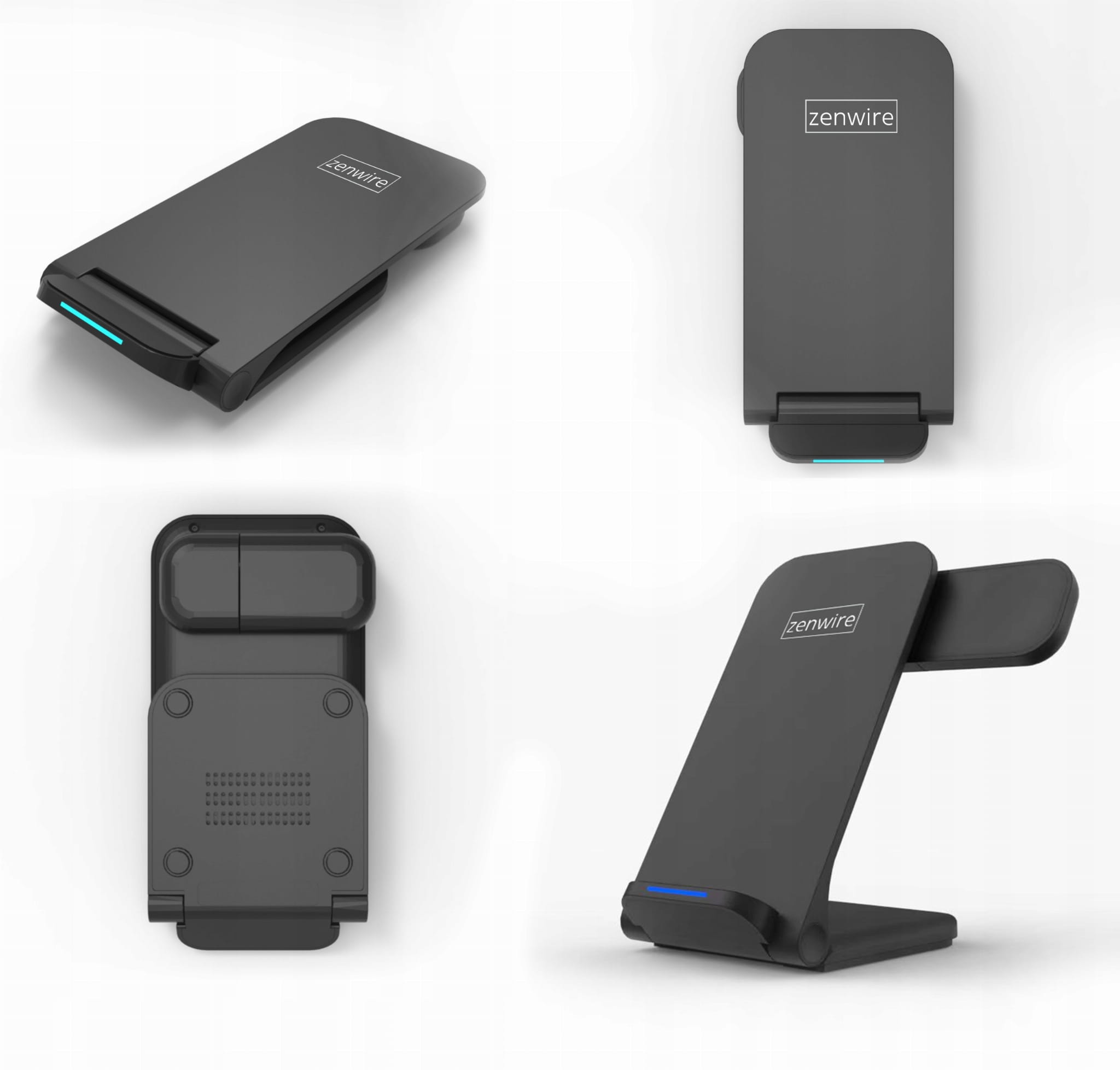 Chargeur sans fil à induction 3-en-1 USB-C pour iPhone, Samsung et Apple Watch, norme Qi, 15 W, Zenwire A11B
