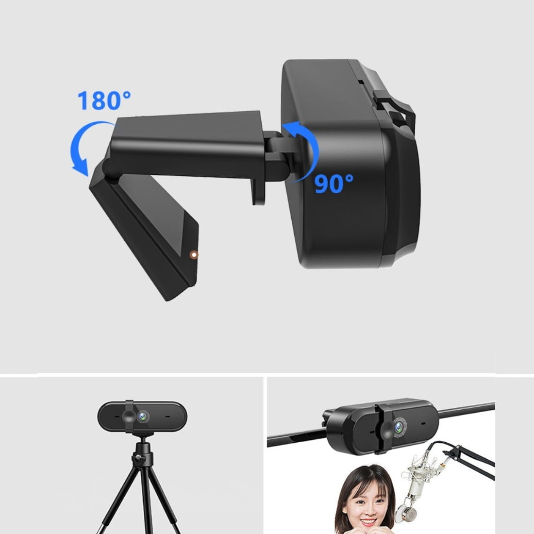 Webcam avec microphone pour ordinateur, USB 3.0, cache, Full HD 1080p, Zenwire W6
