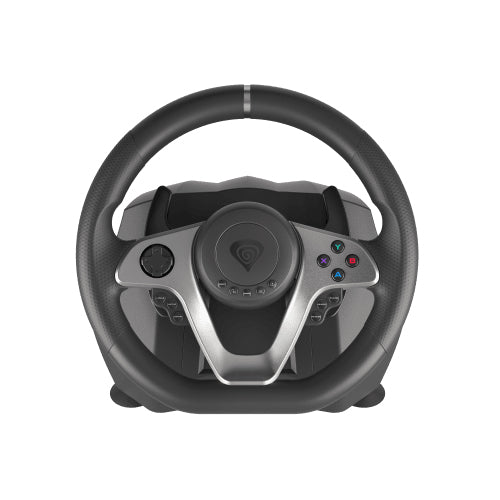 Volant et Pédales Seaborg 400 USB, Noir et Argent, pour PC, PS4, PS3, Xbox One, Xbox 360, Nintendo Switch