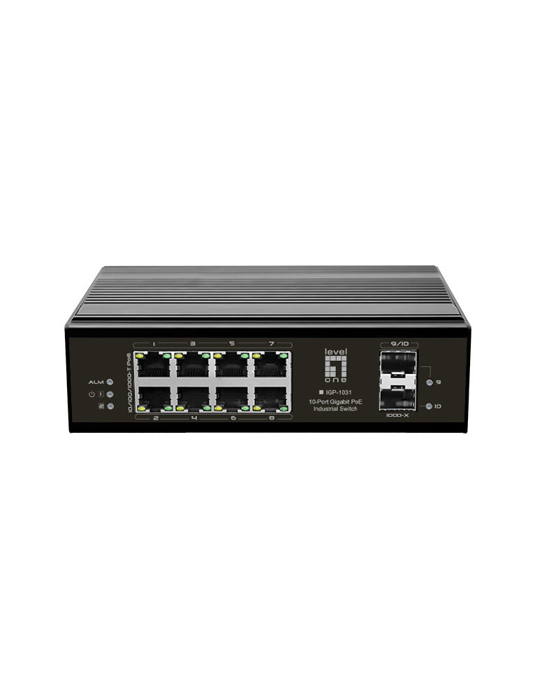 LevelOne IGP-1031 Commutateur Réseau Gigabit Ethernet PoE, 8 Ports RJ-45, Noir