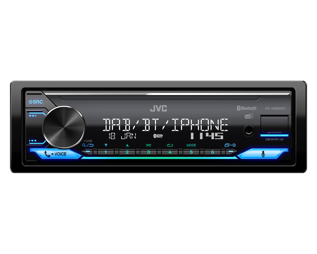 JVC KD-X482DBT Autoradio Bluetooth Noir 200 W