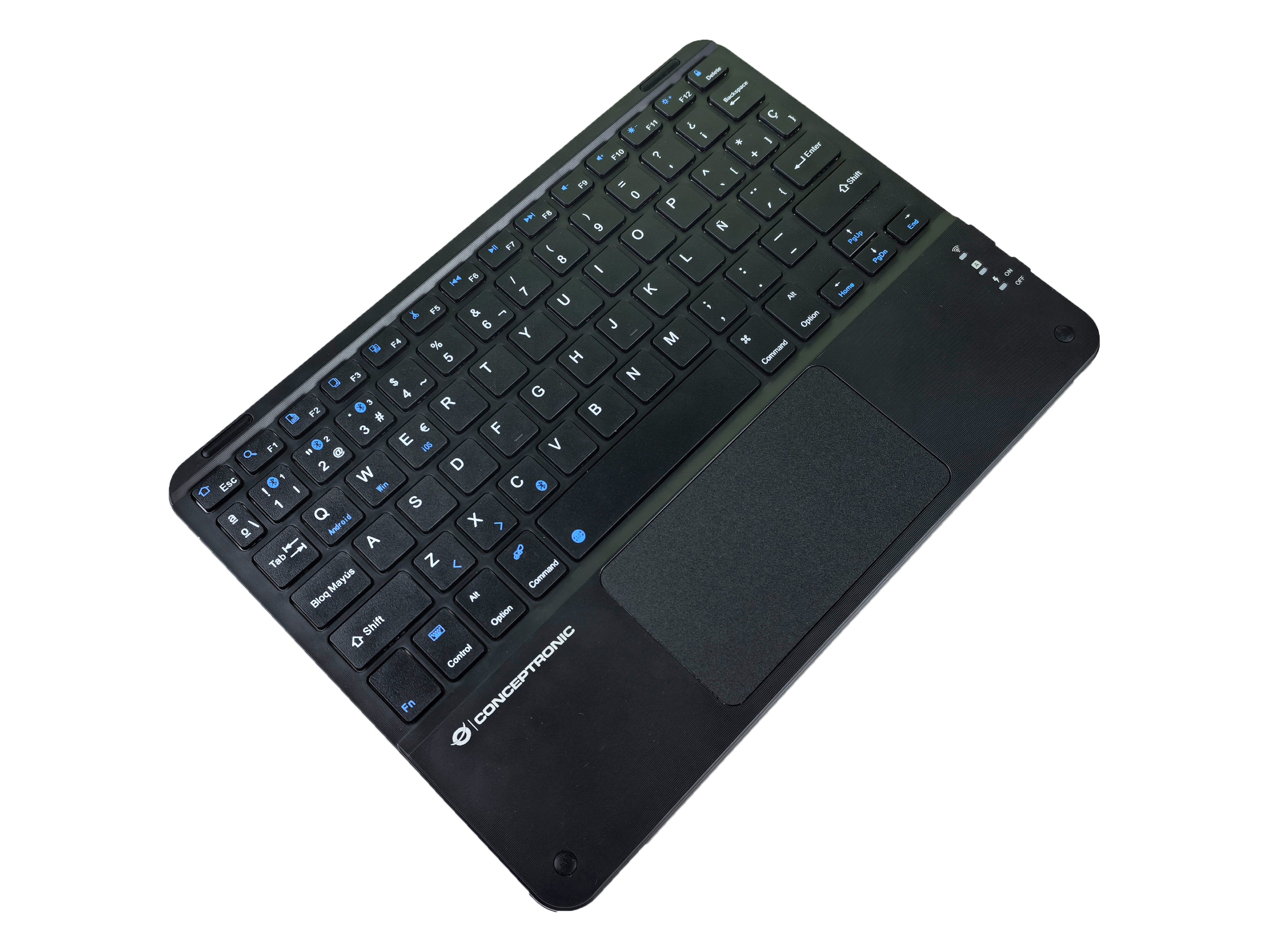 Conceptronic TOBIN01BES clavier Universel Bluetooth QWERTY Espagnole Noir