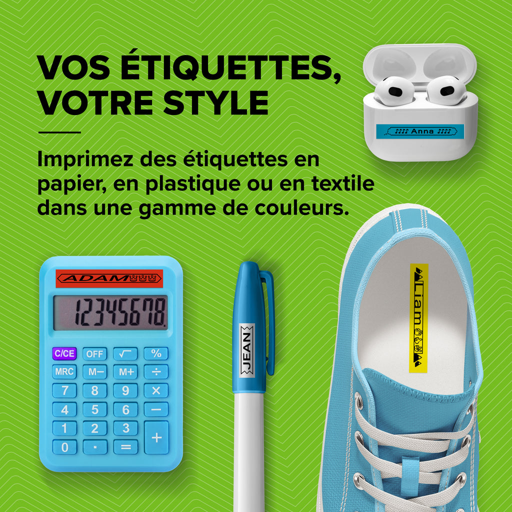 DYMO LetraTag Étiquettes en plastique Authentique | 12 mm x 4 m | impression en noir sur fond rouge | Étiquettes autocollantes pour étiqueteuse LetraTag