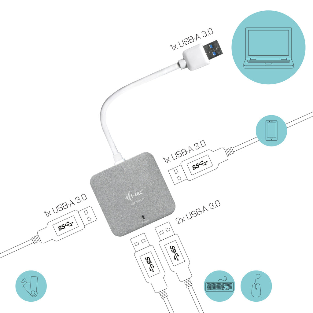 i-tec i-tec Metal USB 3.0 Passive HUB 4 Port