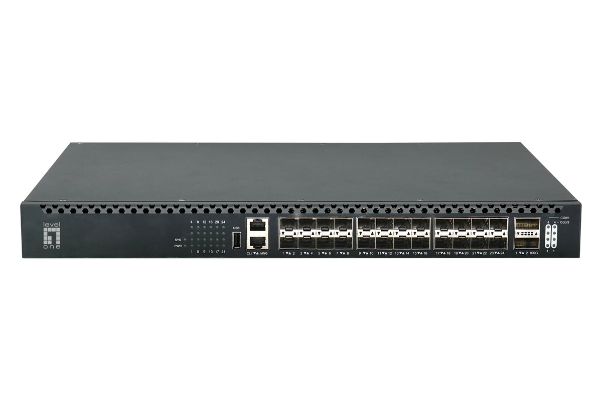 LevelOne XQS-3126 Commutateur Réseau Géré L3, Noir