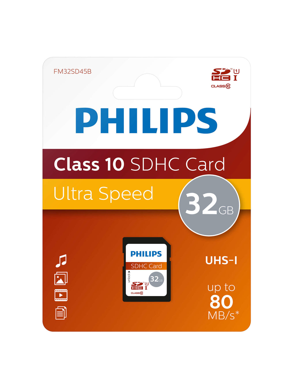Philips FM32SD45B/10 32 Go SDHC UHS-I Classe 10