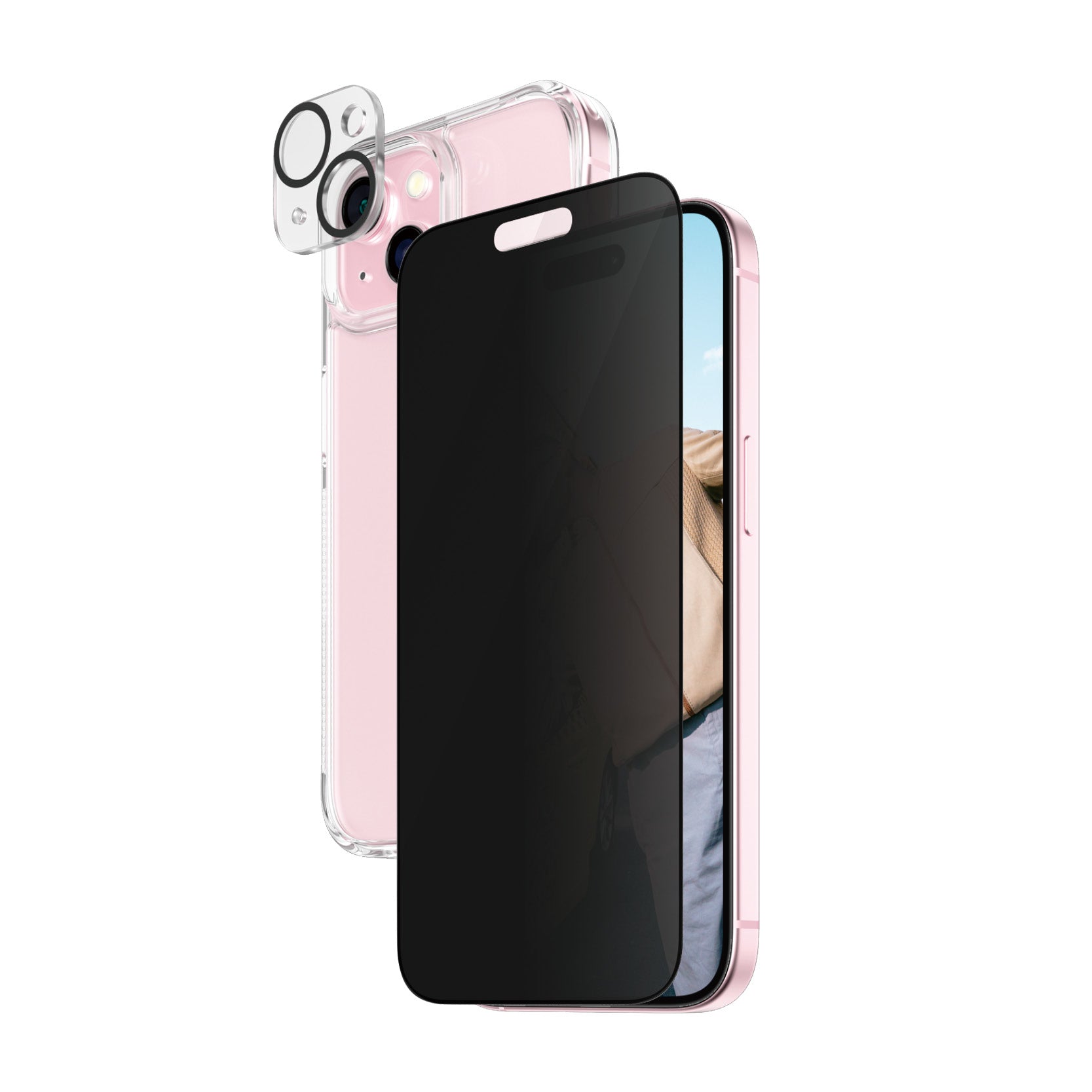 PanzerGlass ® 3-in-1 Privacy Bundle iPhone 15 Protection d'écran transparent Apple 1 pièce(s)
