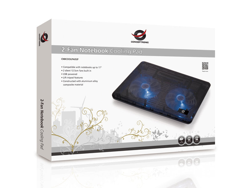 Conceptronic CNBCOOLPAD2F système de refroidissement pour ordinateurs portables 39,6 cm (15.6") Noir