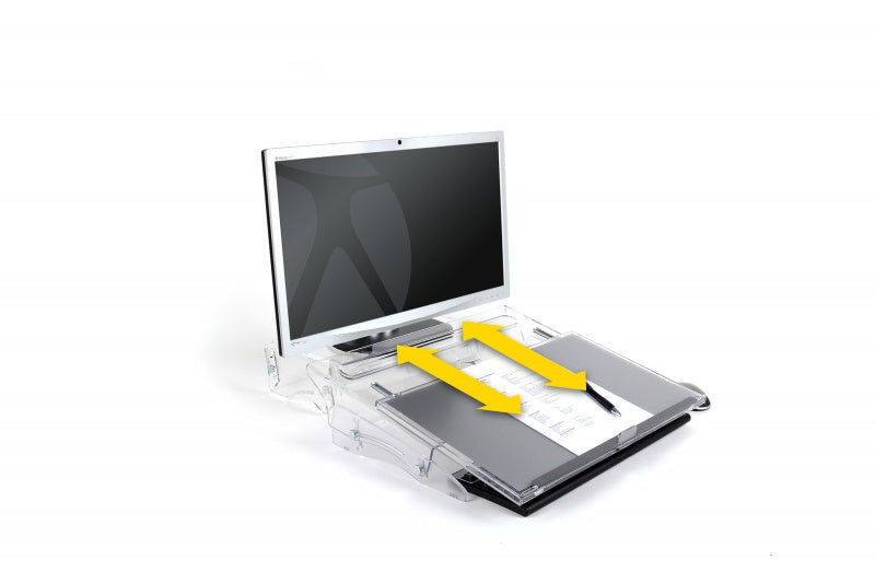 Porte-Documents et Pupitre d'Écriture FlexDesk 640, Gris Transparent