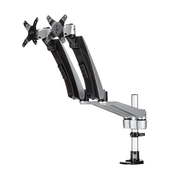 StarTech.com Support de Bureau pour 2 Écrans, Bras Articulés Multidirectionnels, Empilable, Installation sans Outil