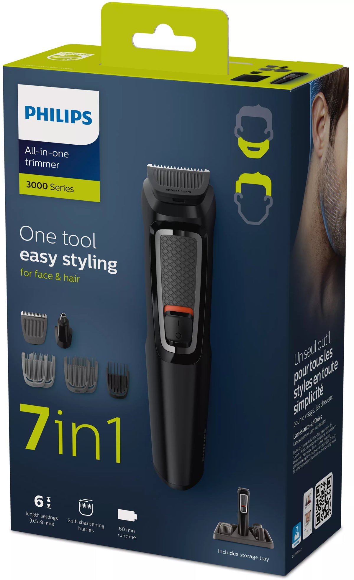Philips MULTIGROOM Series 3000 MG3721/14 7-en-1 Visage et Cheveux