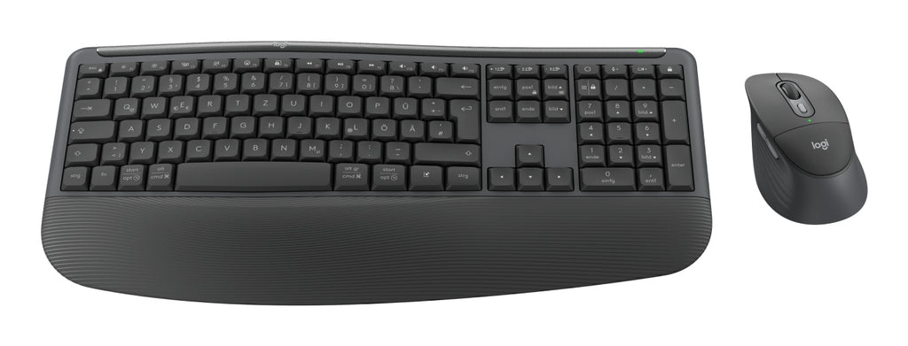 Logitech Signature Comfort Plus Combo MK880 for Business Sæt med mus og tastatur Pressestempel Trådløs Tysk