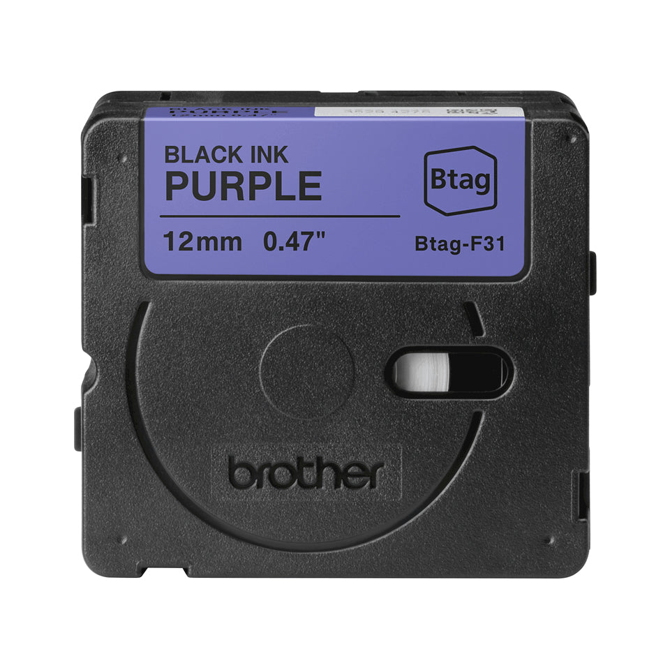 Brother BTAG-F31 – Ruban adhésif noir sur violet, 12 mm de large, non laminé - vue 4