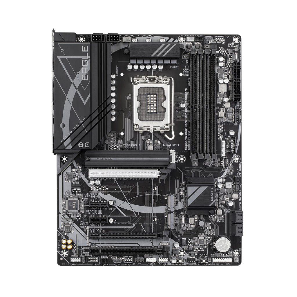 GIGABYTE Z790 EAGLE Carte mère - Prend en charge les processeurs Intel Core de 14e génération, VRM 12+1+1 phases, jusqu'à 7600MHz DDR5 (OC), 3xPCIe 4.0 M.2, 2,5GbE LAN, USB 3.2 Gen 2