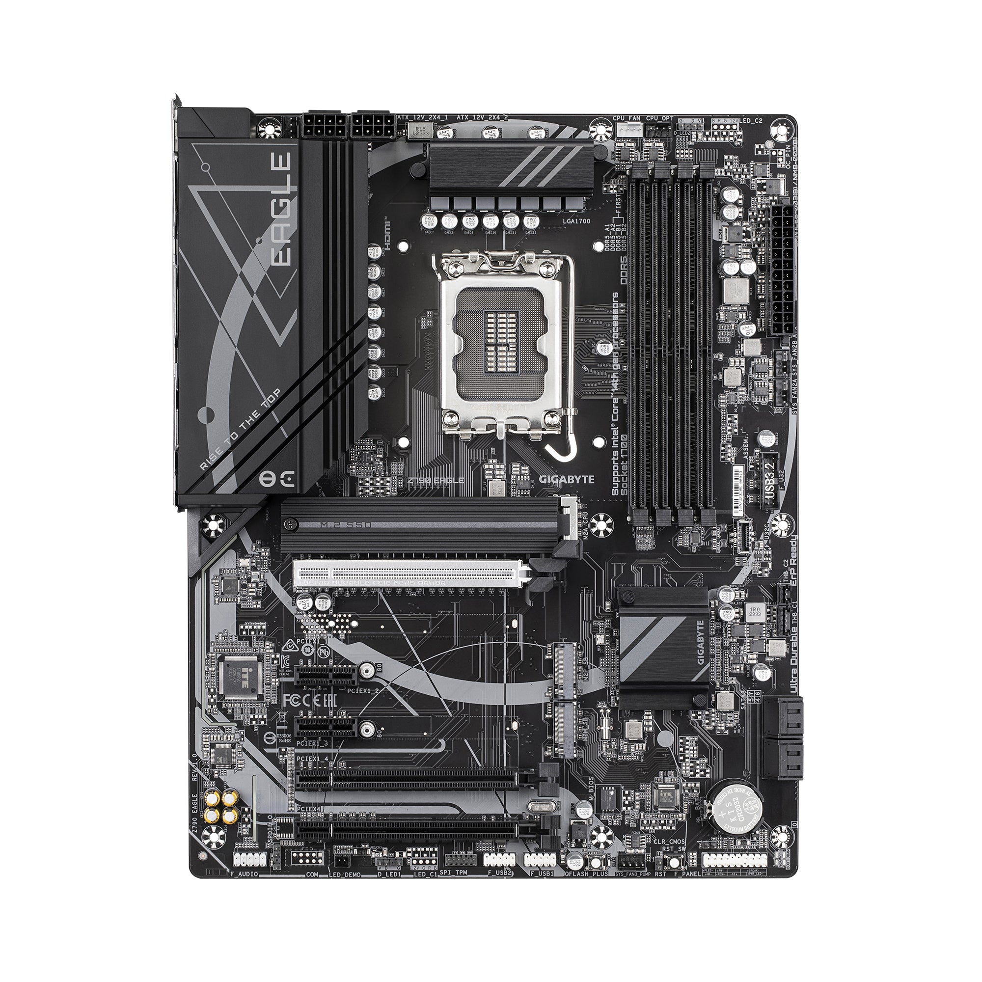 GIGABYTE Z790 EAGLE Carte mère - Prend en charge les processeurs Intel Core de 14e génération, VRM 12+1+1 phases, jusqu'à 7600MHz DDR5 (OC), 3xPCIe 4.0 M.2, 2,5GbE LAN, USB 3.2 Gen 2
