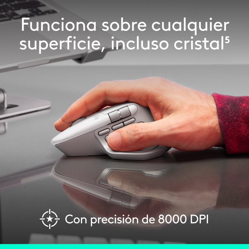 Logitech MX Master 4 for MAC, Souris Ergonomique Optique, 9 Boutons, Blanc