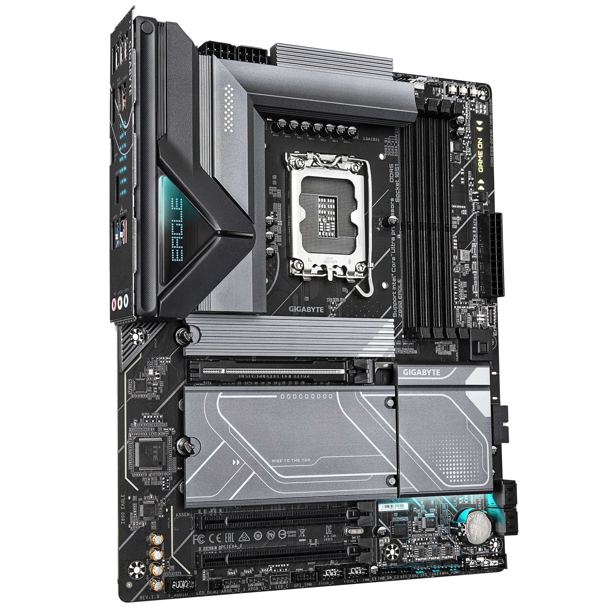 GIGABYTE Z890 EAGLE Carte Mère - Prend en charge les processeurs Intel Core Ultra (Série 2), VRM 14+1+2 phases, jusqu'à 8800MHz DDR5 (OC), 1x PCIe 5.0 M.2 + 3x PCIe 4.0 M.2, LAN 2,5GbE, USB4