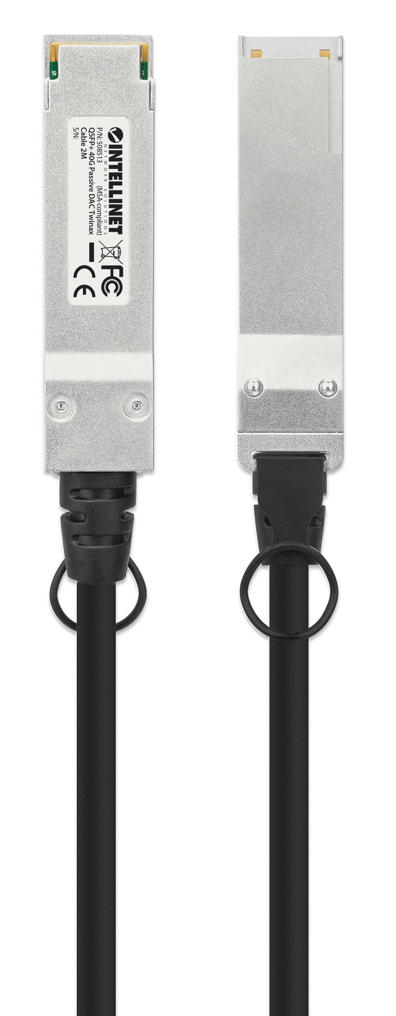 Intellinet 508513 câble InfiniBand et à fibres optiques 2 m QSFP+ Noir, Argent