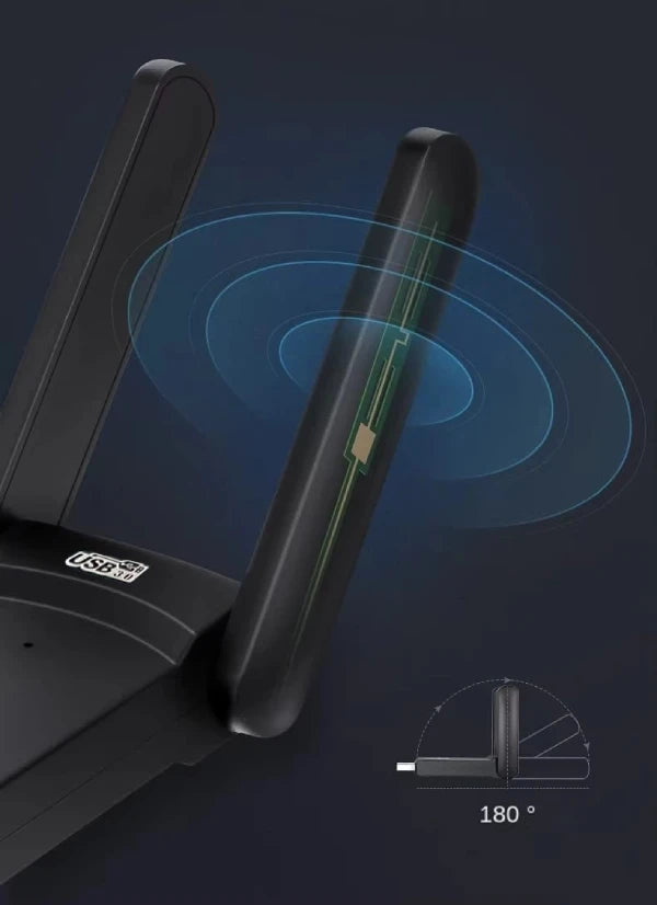 Adaptateur réseau USB 3.0 WiFi 1300 Mb/s externe 5 GHz Zenwire WD-4605AC