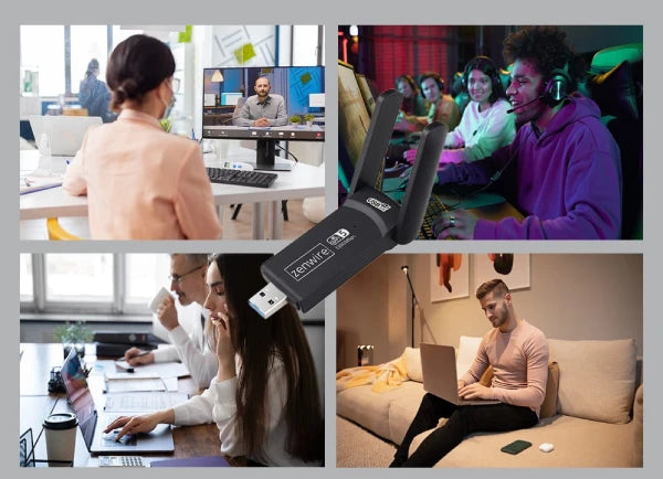 Adaptateur réseau USB 3.0 WiFi 1300 Mb/s externe 5 GHz Zenwire WD-4605AC